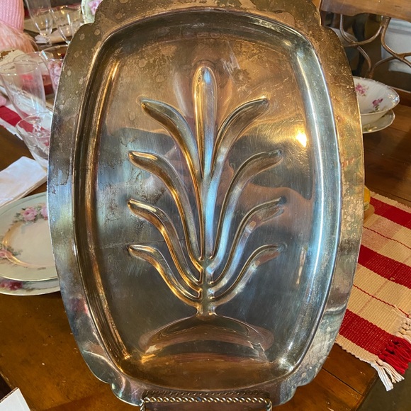Vintage Other - Vintage silver plate footed meat platter, thanksgiving